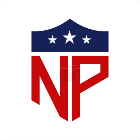 Patriotic NP Logo Design. Letter NP Patriotic American Logo Design for Political Campaign and any USA Event.