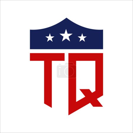 Patriotic TQ Logo Design. Letter TQ Patriotic American Logo Design for Political Campaign and any USA Event.