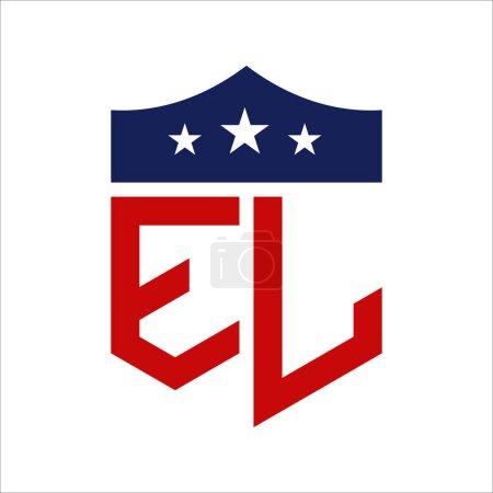 Patriotic EL Logo Design. Letter EL Patriotic American Logo Design for Political Campaign and any USA Event.