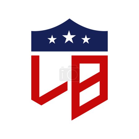 Patriotic LB Logo Design. Letter LB Patriotic American Logo Design for Political Campaign and any USA Event.