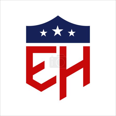 Patriotic EH Logo Design. Letter EH Patriotic American Logo Design for Political Campaign and any USA Event.