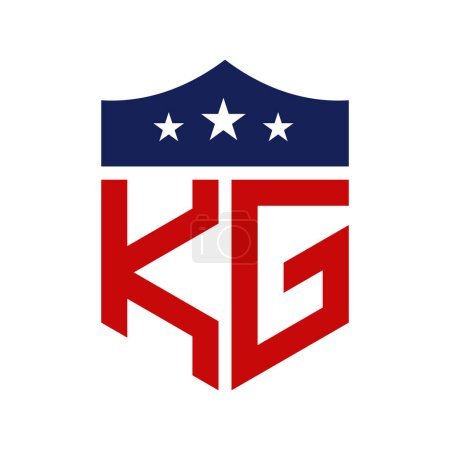 Patriotic KG Logo Design. Letter KG Patriotic American Logo Design for Political Campaign and any USA Event.