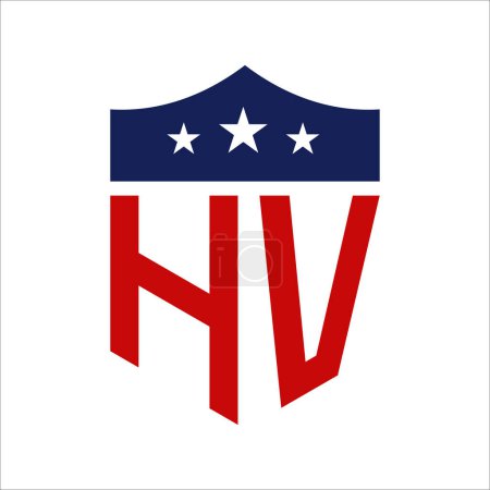 Patriotic HV Logo Design. Letter HV Patriotic American Logo Design for Political Campaign and any USA Event.
