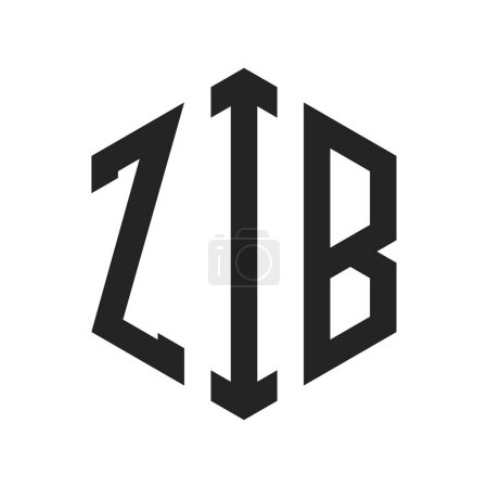 ZIB Logo Design. Initial Letter ZIB Monogram Logo using Hexagon shape
