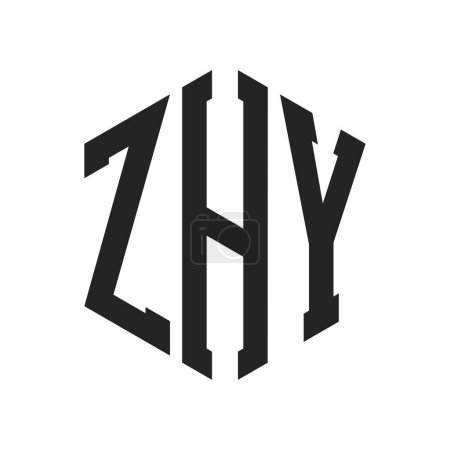 ZHY Logo Design. Initial Letter ZHY Monogram Logo using Hexagon shape