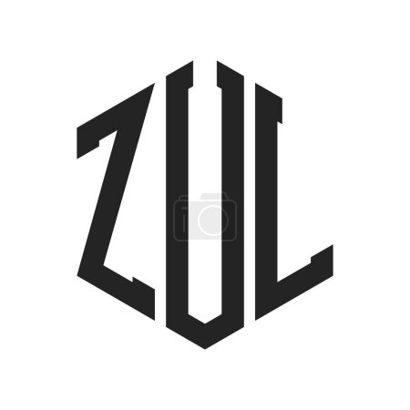 Téléchargez les illustrations : Conception de logo ZUL. Lettre initiale Logo de monogramme ZUL en utilisant la forme hexagonale - en licence libre de droit