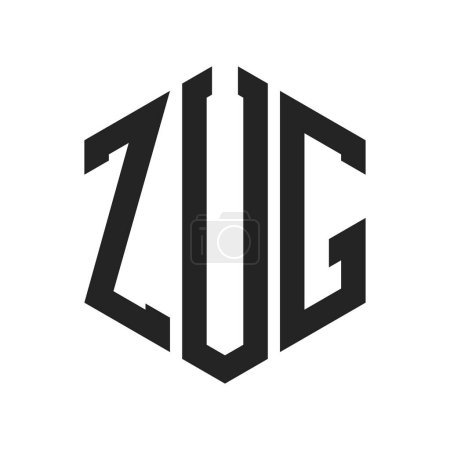Diseño de Logo ZUG. Letra inicial ZUG Monogram Logo usando la forma del hexágono