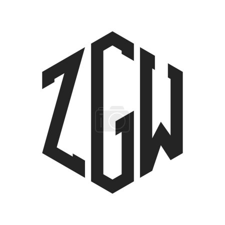 Ilustración de Diseño de Logo ZGW. Letra inicial ZGW Monogram Logo usando la forma del hexágono - Imagen libre de derechos