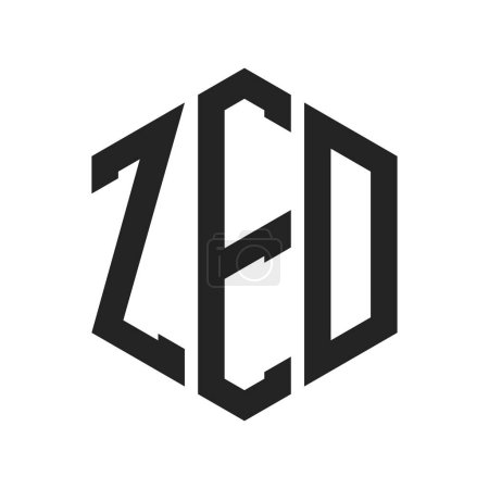 ZED Logo Design. Initial Letter ZED Monogram Logo using Hexagon shape