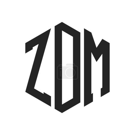 Ilustración de Diseño de Logo ZDM. Letra inicial ZDM Monogram Logo usando la forma del hexágono - Imagen libre de derechos
