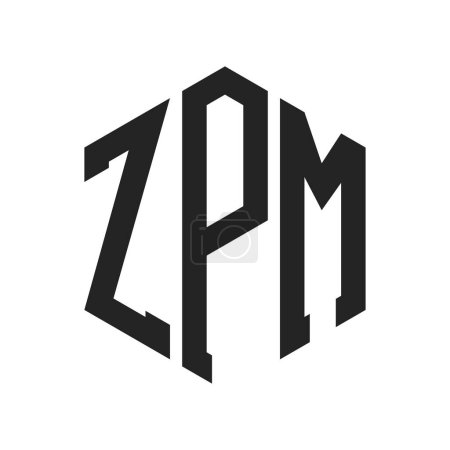 Téléchargez les illustrations : Logo ZPM Design. Lettre initiale Logo monogramme ZPM en forme d'hexagone - en licence libre de droit