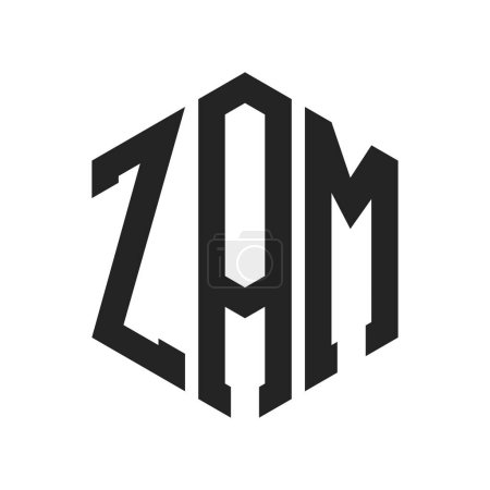 ZAM Logo Design. Initial Letter ZAM Monogram Logo using Hexagon shape