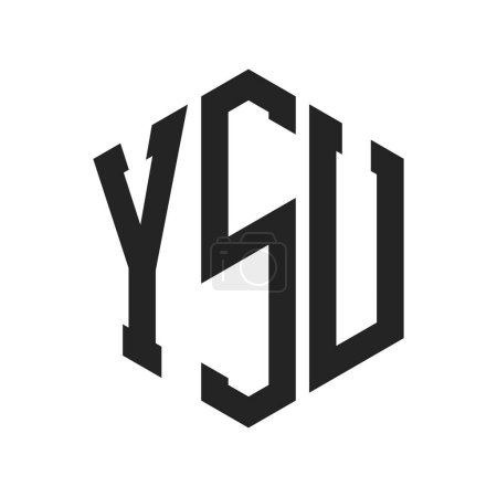 Téléchargez les illustrations : Conception de logo YSU. Lettre initiale logo monogramme YSU en utilisant la forme hexagonale - en licence libre de droit