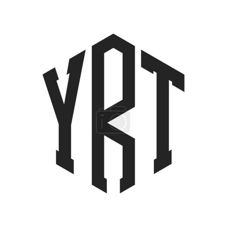 Illustration for YRT Logo Design. Initial Letter YRT Monogram Logo using Hexagon shape - Royalty Free Image