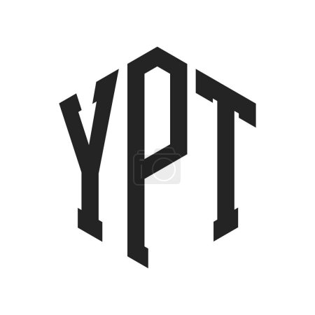 Illustration for YPT Logo Design. Initial Letter YPT Monogram Logo using Hexagon shape - Royalty Free Image