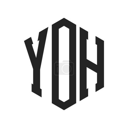 Téléchargez les illustrations : Conception de logo YOH. Lettre initiale Logo monogramme YOH en forme d'hexagone - en licence libre de droit