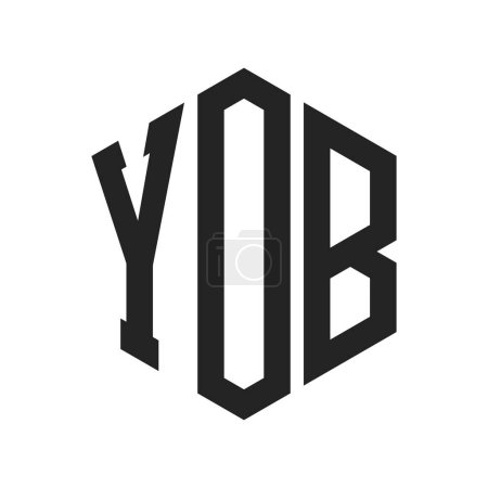 Téléchargez les illustrations : YOB Logo Design. Initial Letter YOB Monogram Logo using Hexagon shape - en licence libre de droit