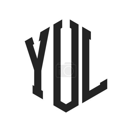 YUL Logo Design. Initial Letter YUL Monogram Logo using Hexagon shape