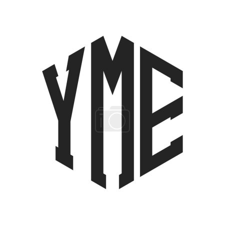 Ilustración de Diseño de Logo YME. Letra inicial YME Monogram Logo usando la forma del hexágono - Imagen libre de derechos