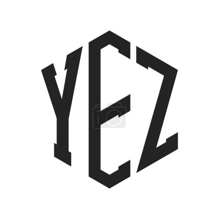 YEZ Logo Design. Lettre initiale Logo Monogramme YEZ en forme d'hexagone