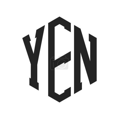 YEN Logo Design. Anfangsbuchstabe YEN Monogramm Logo mit Sechseck-Form