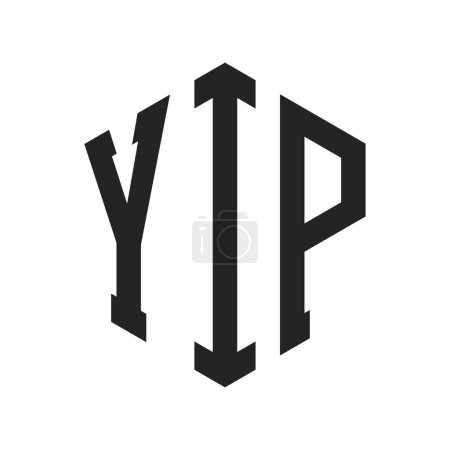 Illustration for YIP Logo Design. Initial Letter YIP Monogram Logo using Hexagon shape - Royalty Free Image