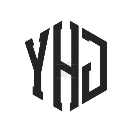 Téléchargez les illustrations : YHJ Logo Design. Lettre initiale Logo monogramme YHJ en forme d'hexagone - en licence libre de droit