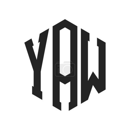 YAW Logo Design. Anfangsbuchstabe YAW Monogramm Logo mit Sechseck-Form