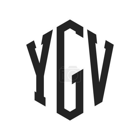 Ilustración de Diseño del logotipo de YGV. Letra inicial YGV Monogram Logo usando la forma del hexágono - Imagen libre de derechos
