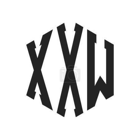 Illustration for XXW Logo Design. Initial Letter XXW Monogram Logo using Hexagon shape - Royalty Free Image