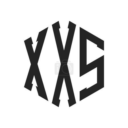 Logo XXS Design. Logo de monogramme de la lettre XXS initiale utilisant la forme hexagonale
