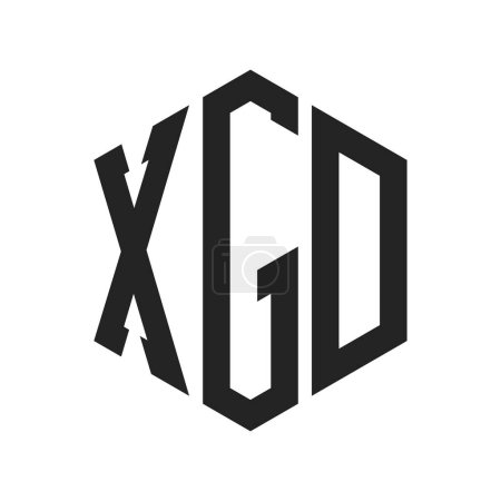 Illustration for XGD Logo Design. Initial Letter XGD Monogram Logo using Hexagon shape - Royalty Free Image