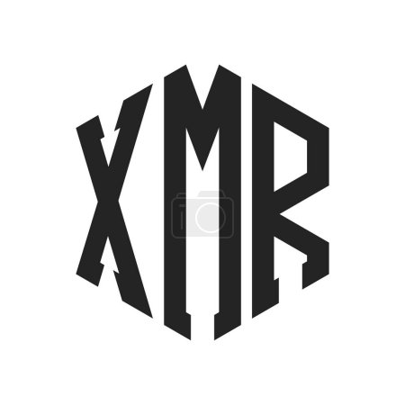 Illustration for XMR Logo Design. Initial Letter XMR Monogram Logo using Hexagon shape - Royalty Free Image