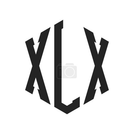 Ilustración de Diseño de Logo XLX. Logo inicial del monograma de la letra XLX usando la forma del hexágono - Imagen libre de derechos