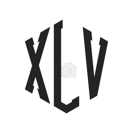 Téléchargez les illustrations : Conception de logo XLV. Logo de monogramme de la lettre initiale XLV utilisant la forme hexagonale - en licence libre de droit
