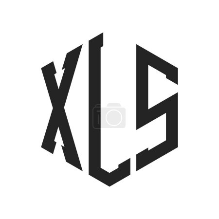 Conception de logo XLS. Logo de monogramme de la lettre initiale XLS utilisant la forme hexagonale