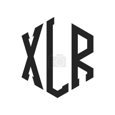 Diseño de Logo XLR. Logo inicial del monograma de la letra XLR usando la forma del hexágono