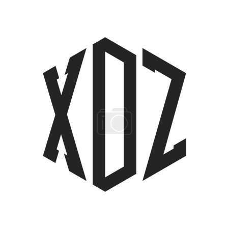 Ilustración de Diseño de Logo XDZ. Logo inicial del monograma de la letra XDZ usando la forma del hexágono - Imagen libre de derechos