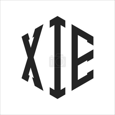 Ilustración de Diseño de Logo XIE. Logo inicial del monograma XIE con forma de hexágono - Imagen libre de derechos