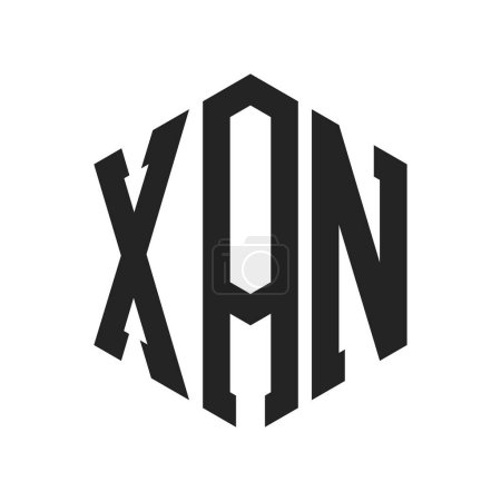 Téléchargez les illustrations : Logo XAN Design. Lettre initiale Logo Monogramme XAN en forme d'hexagone - en licence libre de droit