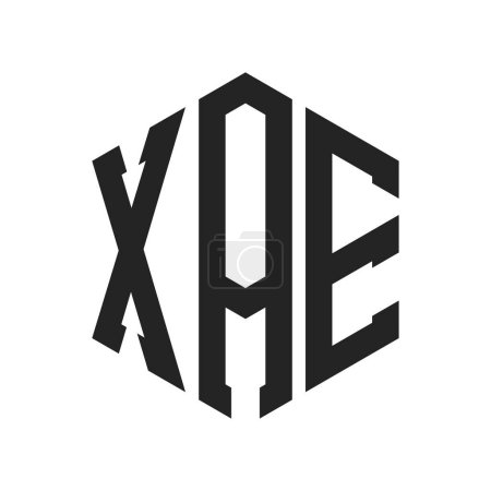 Illustration for XAE Logo Design. Initial Letter XAE Monogram Logo using Hexagon shape - Royalty Free Image