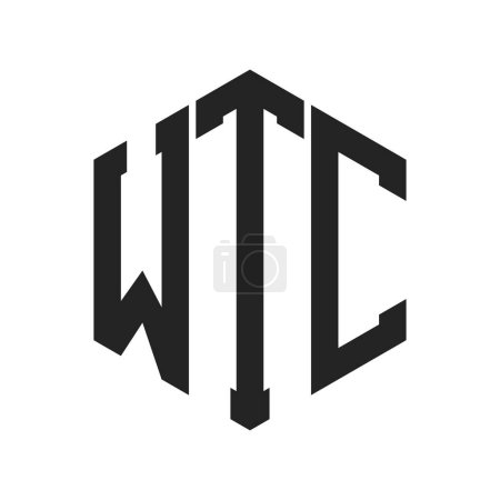WTC Logo Design. Initial Letter WTC Monogram Logo mit Hexagon-Form