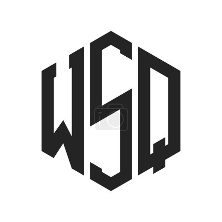 Téléchargez les illustrations : Conception de logo WSQ. Lettre initiale WSQ Monogram Logo en utilisant la forme hexagonale - en licence libre de droit