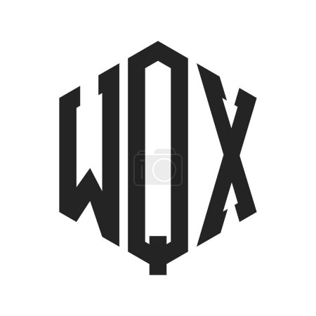 Ilustración de Diseño de Logo WQX. Logo inicial del monograma de la letra WQX usando la forma del hexágono - Imagen libre de derechos