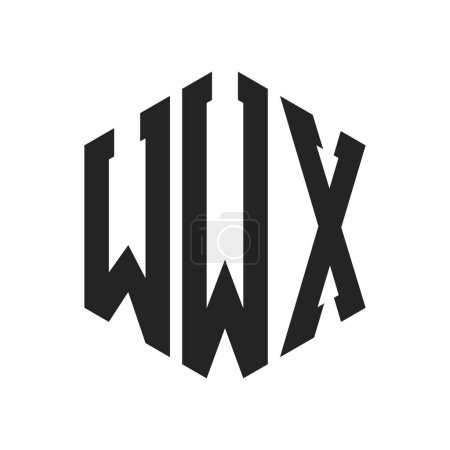 Illustration for WWX Logo Design. Initial Letter WWX Monogram Logo using Hexagon shape - Royalty Free Image
