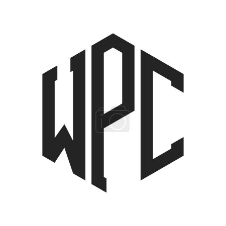 WPC Logo Design. Initial Letter WPC Monogram Logo mit Hexagon-Form