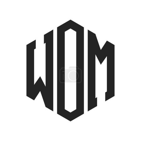 WOM Logo Design. Anfangsbuchstabe WOM Monogramm Logo mit Hexagon-Form