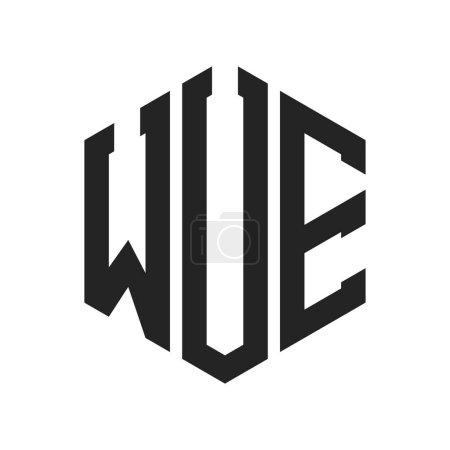 Téléchargez les illustrations : WUE Logo Design. Lettre initiale logo monogramme WUE en utilisant la forme hexagonale - en licence libre de droit