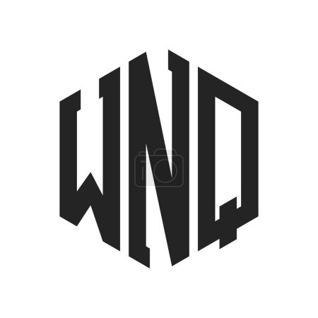Illustration for WNQ Logo Design. Initial Letter WNQ Monogram Logo using Hexagon shape - Royalty Free Image