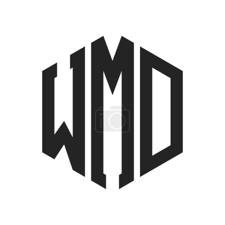 WMD Logo Design. Initial Letter WMD Monogram Logo mit Hexagon-Form